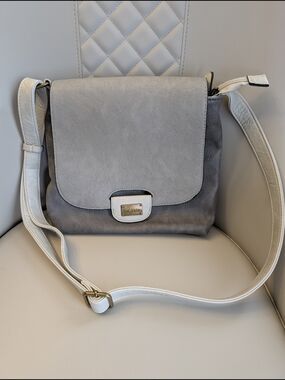Liz Soto Gray and White Crossbody Bag - Chic Everyday Shoulder Bag